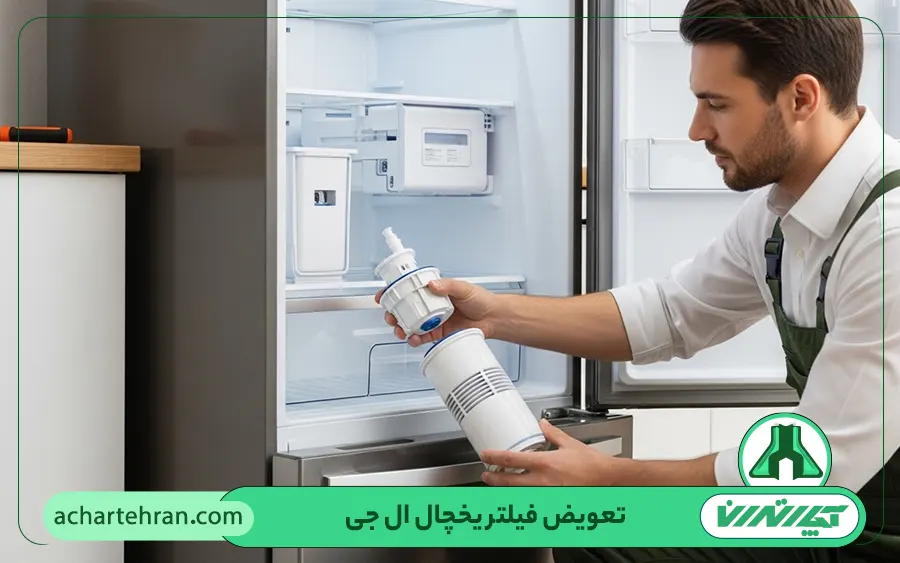 تعویض فیلتر یخچال ال جی