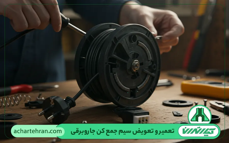 تعمیر و تعویض سیم جمع کن جاروبرقی