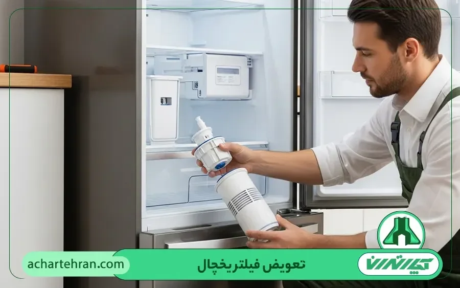 تعویض فیلتر یخچال سپهر الکتریک