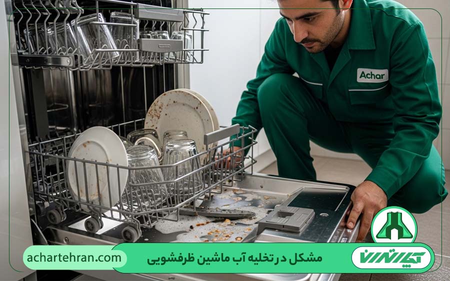 مشکل در تخلیه آب ماشین ظرفشویی